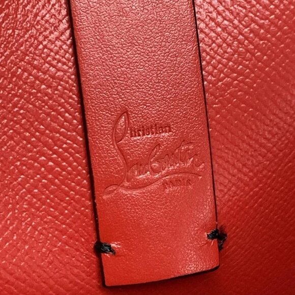 Auth CHRISTIAN LOUBOUTIN Cabata E/W - Black Red Leather Tote Bag - Picture 6 of 16